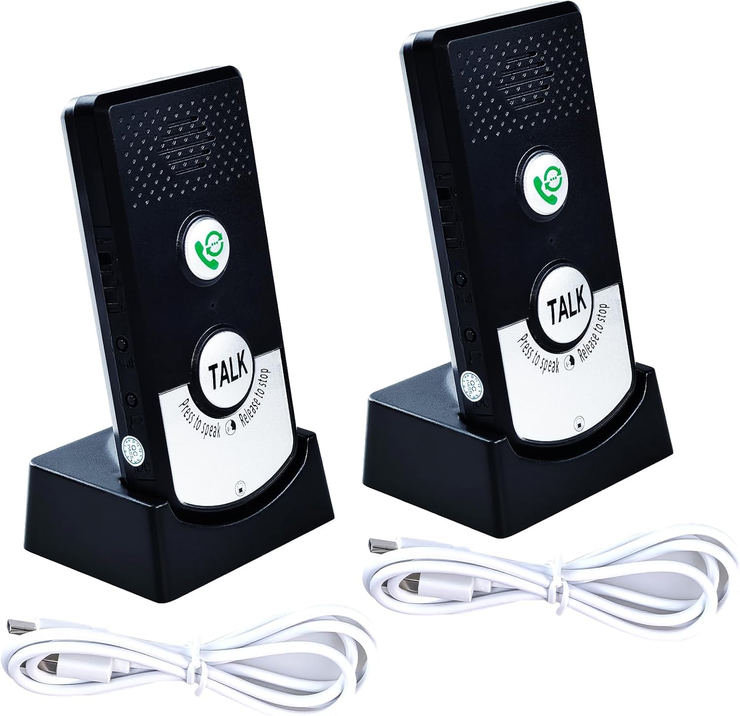 2 Way Voice Intercom, 1000m Long Range Wireless Waterproof Intercom with 2 Bases