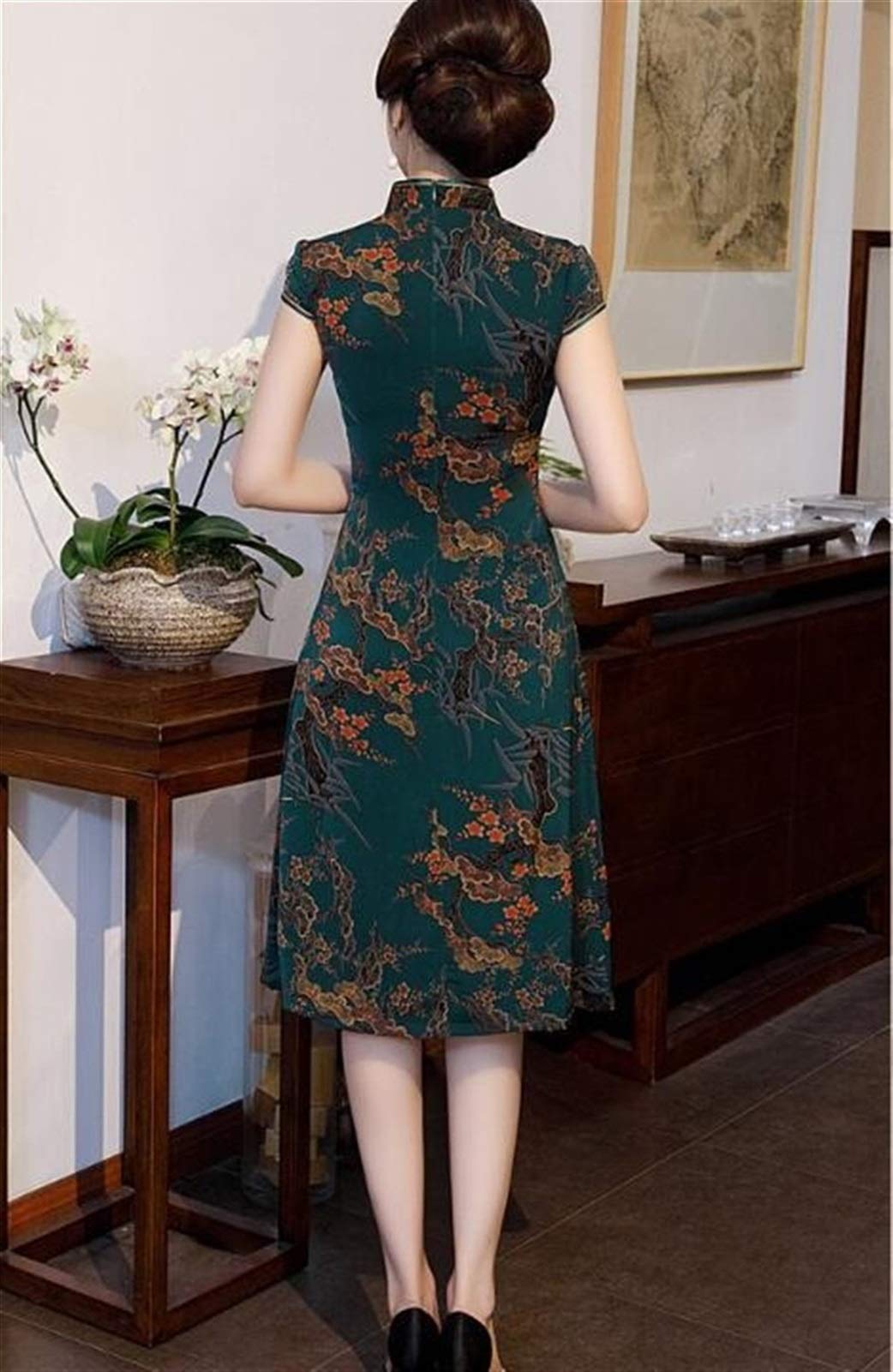 Primavera Estate migliorata Collare Cheongsam Bassa Allentato Qipao Abito Stile Cinese di Stile Etnico Tang Suit Dress Comfortable
