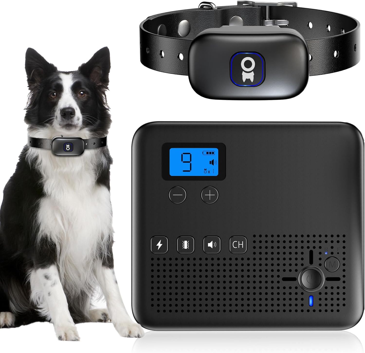 2 in 1 Wireless Dog Fence & Remote Training Collar, Pet Containment System with Adjustable Radius Range 16ft to 393ft, Waterproof & Rechargeable Training Collar Receivers for All Dogs (White)