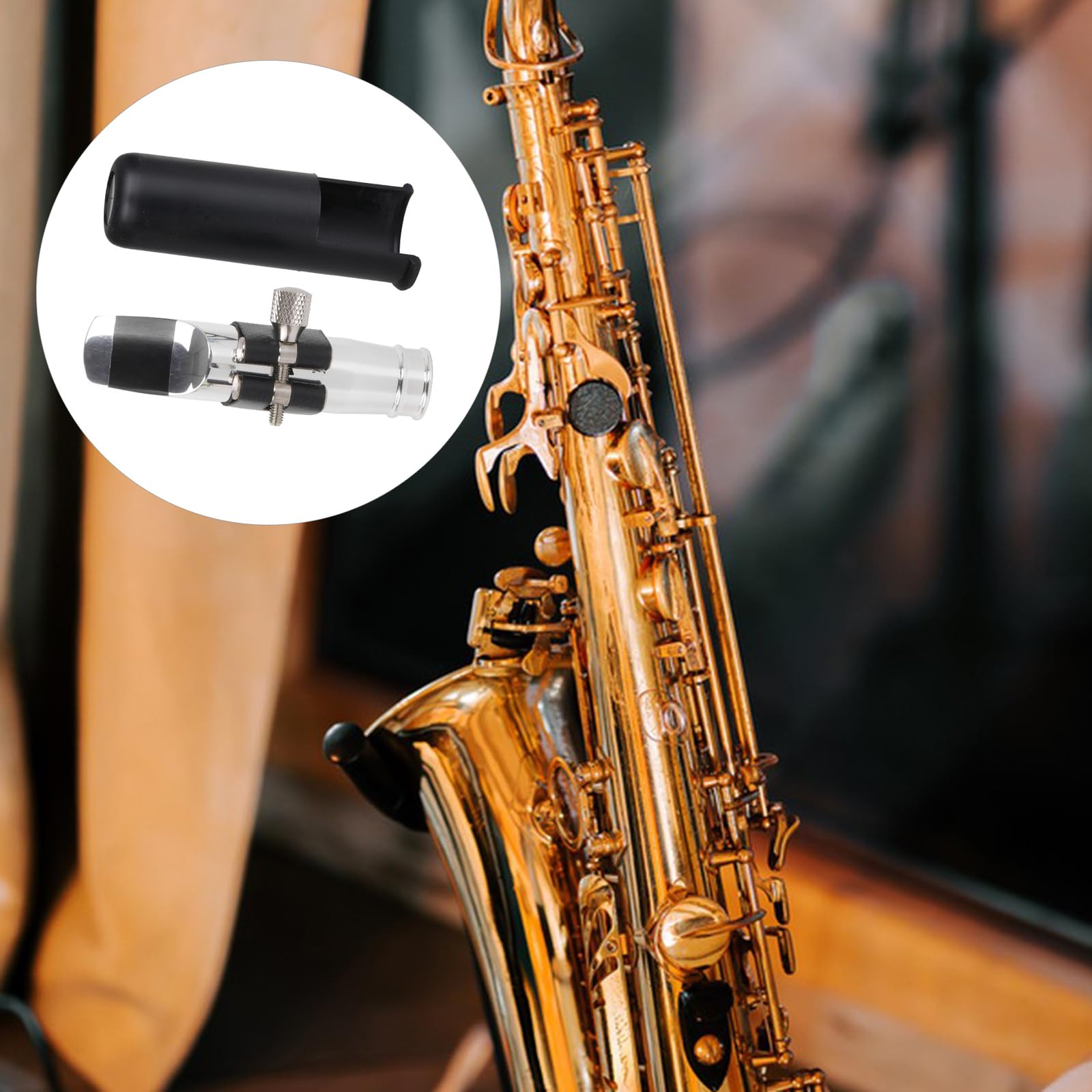 Yibuy - Bocchino per sassofono contralto, 7 # in pelle PU