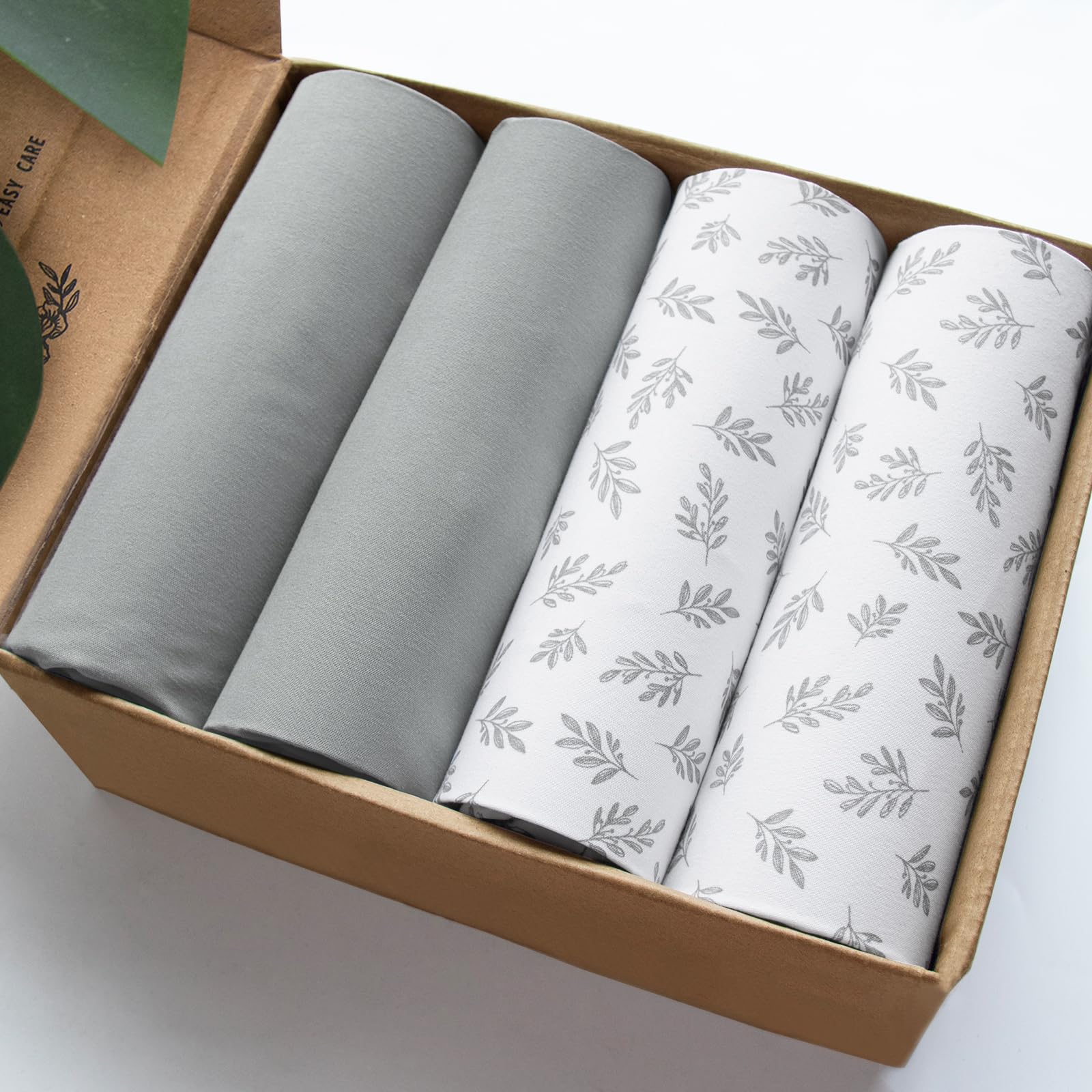 4-Pack Fitted Mini Crib Sheets for Boys and Girls