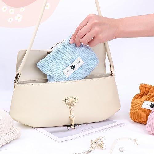 Miniatura 6 de Hzdyopk 6 organizadores elásticos de pana para el cabello, bolsa elástica de pana, bolsa organizadora pequeña de viaje portátil para accesorios para
