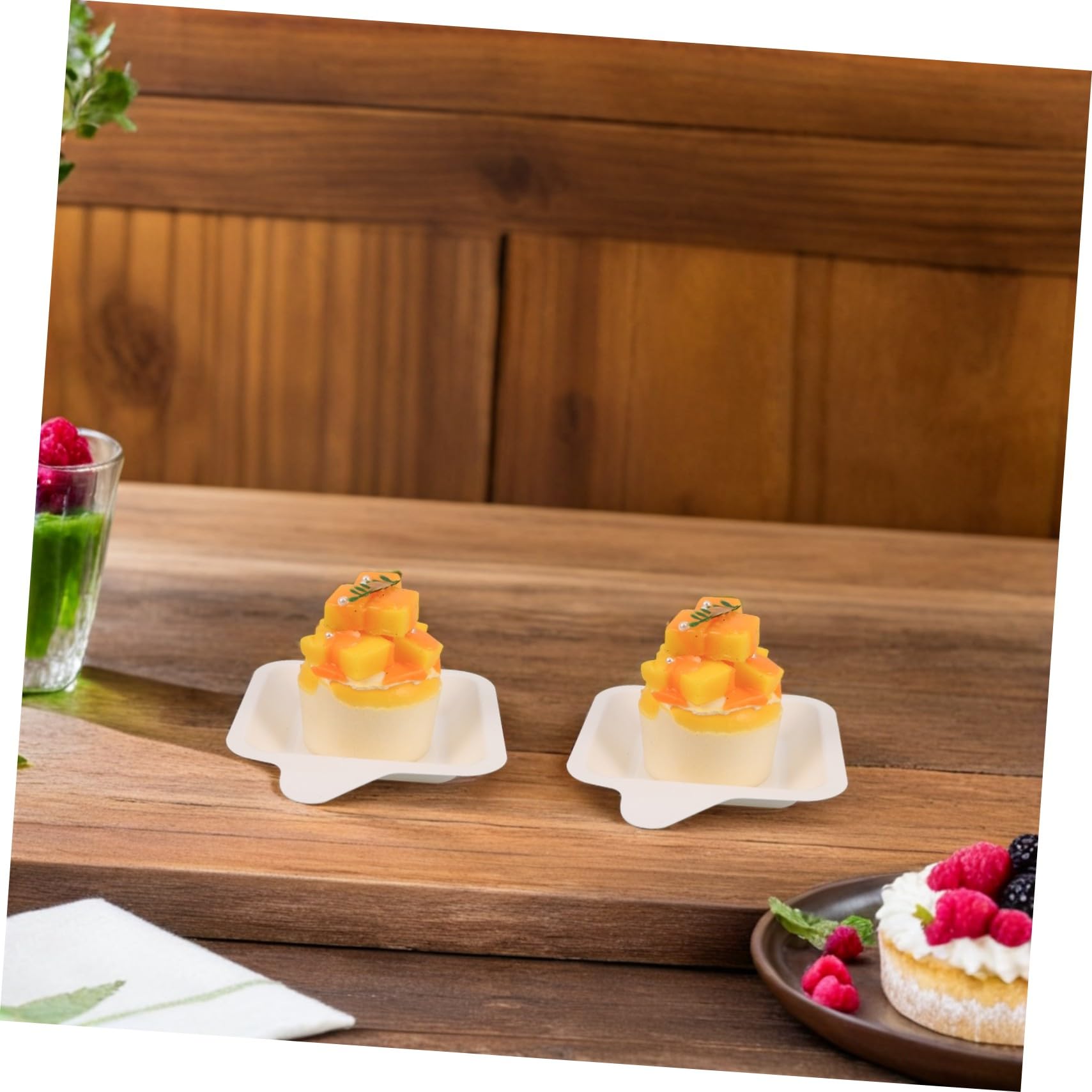 100 Piezas Platos Desechables Cuadrados Pequeños para Pasteles y Aperitivos Bandejas Bbq para Fiestas al Aire Cumpleaños Reuniones y Manualidades