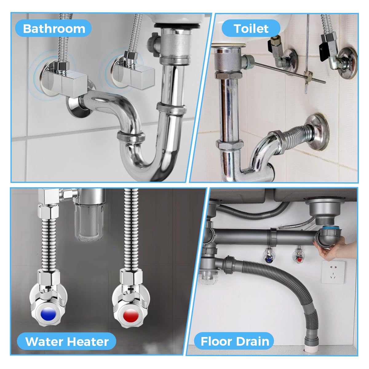 2 Pezzi Tubi Ondulati in Acciaio Inox, 10 cm Tubo Flessibile di Collegamento in Acciaio Inox, G1/2"" x G1/2"", Universale Tubo Flessibile per Miscelatori, Soffione Doccia, Rubinetto Cucina e Bagn