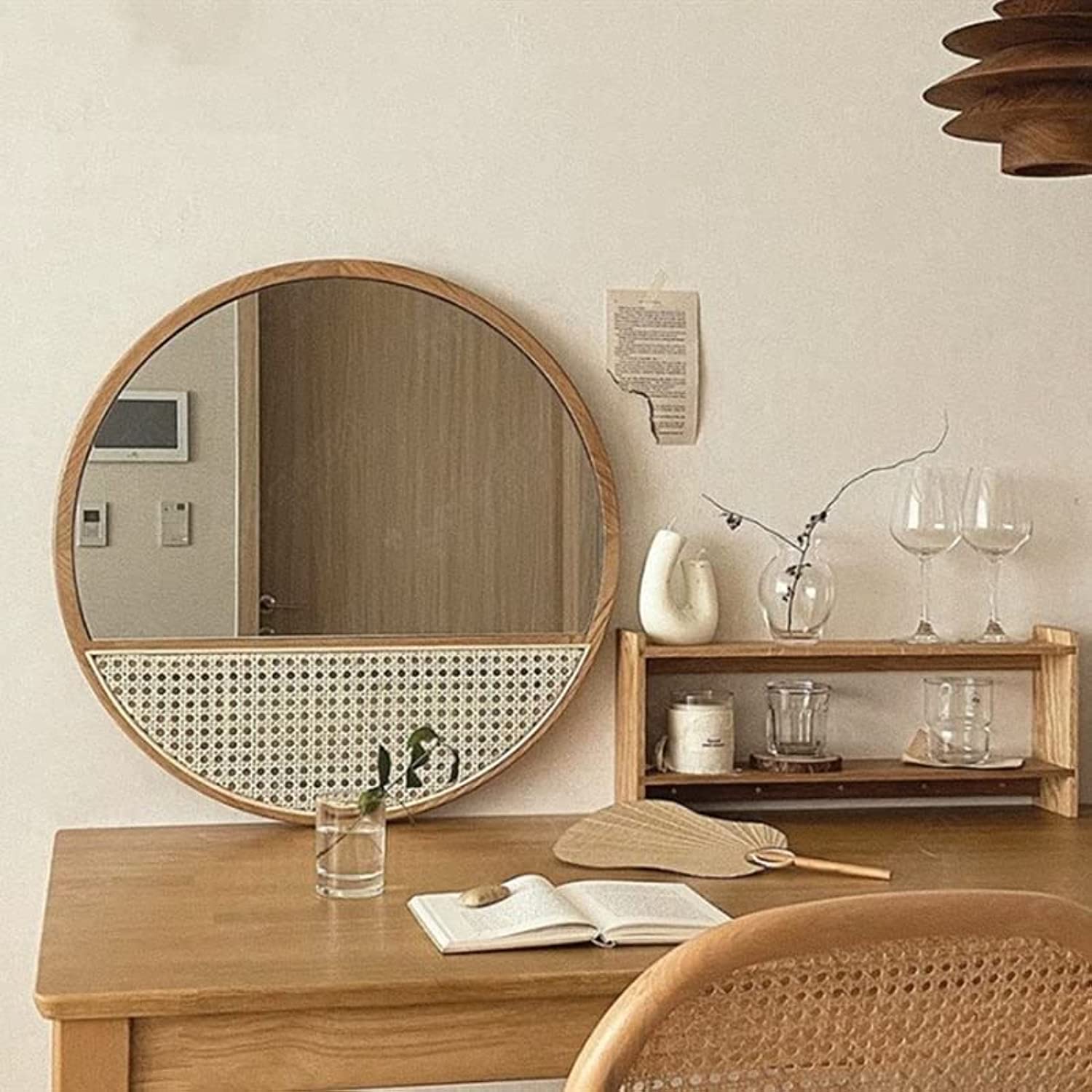 Rattan Mirror with Weaving