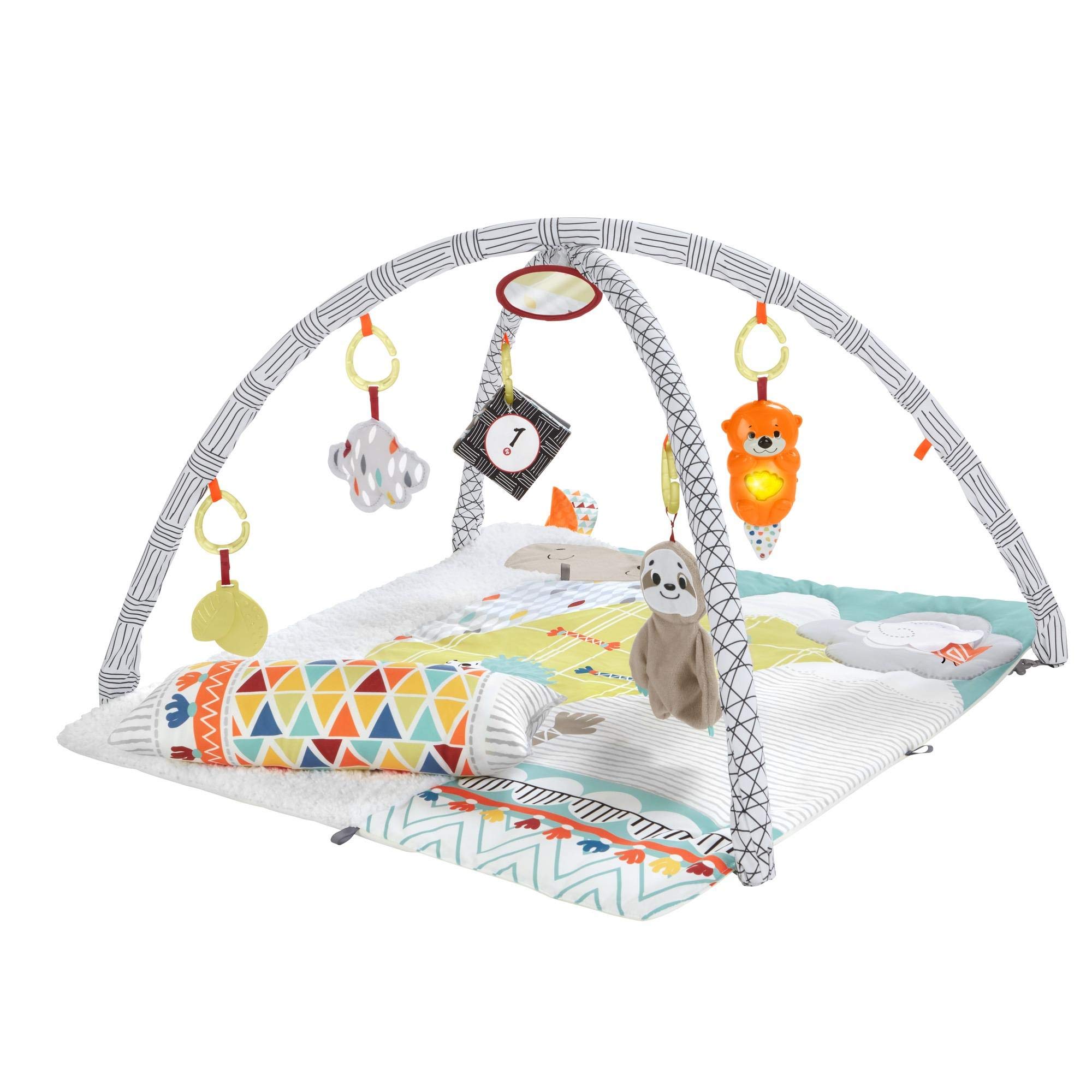 Fisher-Price, Gimnasio sensorial Llama, Manta de Juego para bebés recién Nacidos (Mattel GKD45),Embalaje estándar, Multicolor