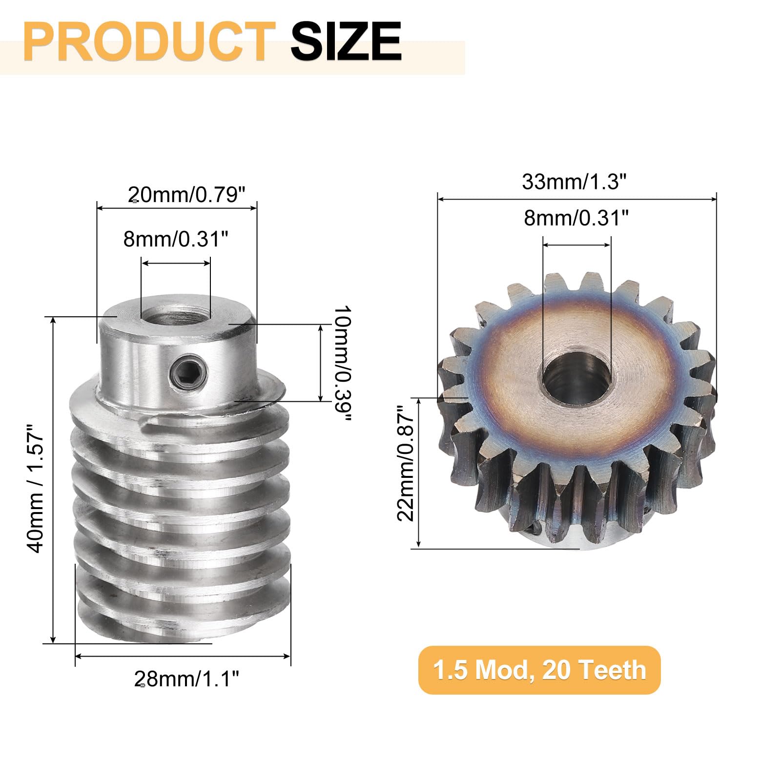 Ingranaggi Verme In Acciaio Inossidabile Forgiato | SS Worm Cogwheels - Foto 12
