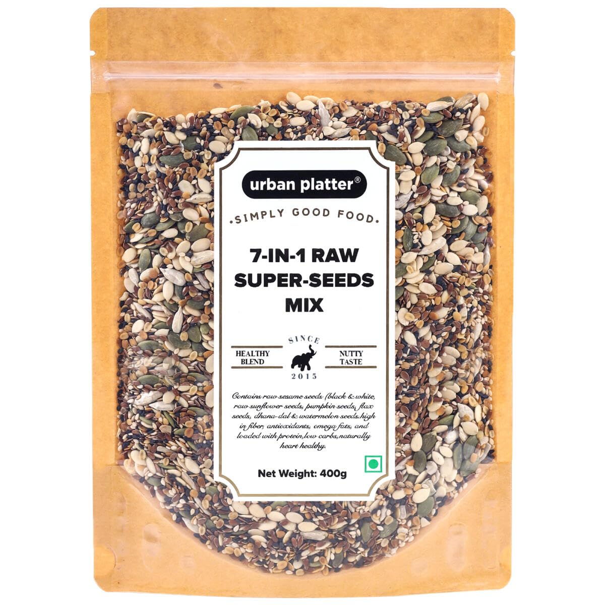Urban Platter 7-in-1 Raw Super-Seeds Mix, 400g (B07G9HDYVS) Amazon Price History, Amazon Price Tracker
