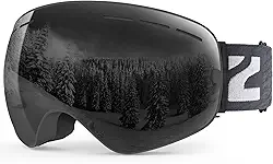 ZIONOR X Óculos de Esqui – Óculos de Snowboard OTG Lentes Destacáveis para Homens Mulheres Adultos