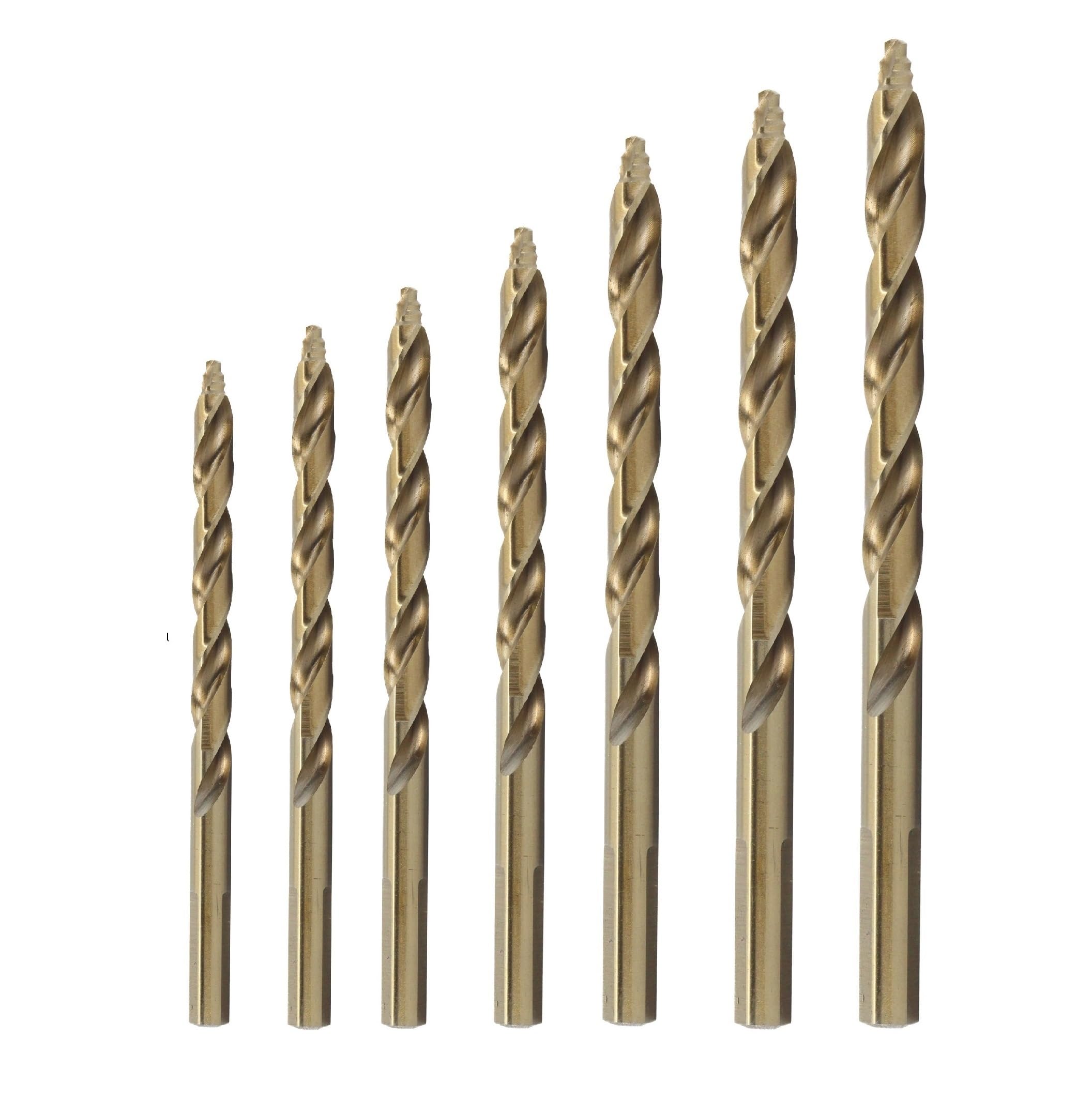 Drill America ZMPOUGSC7 GSC Series - Juego de brocas de punta escalonada de cobalto de 7 piezas