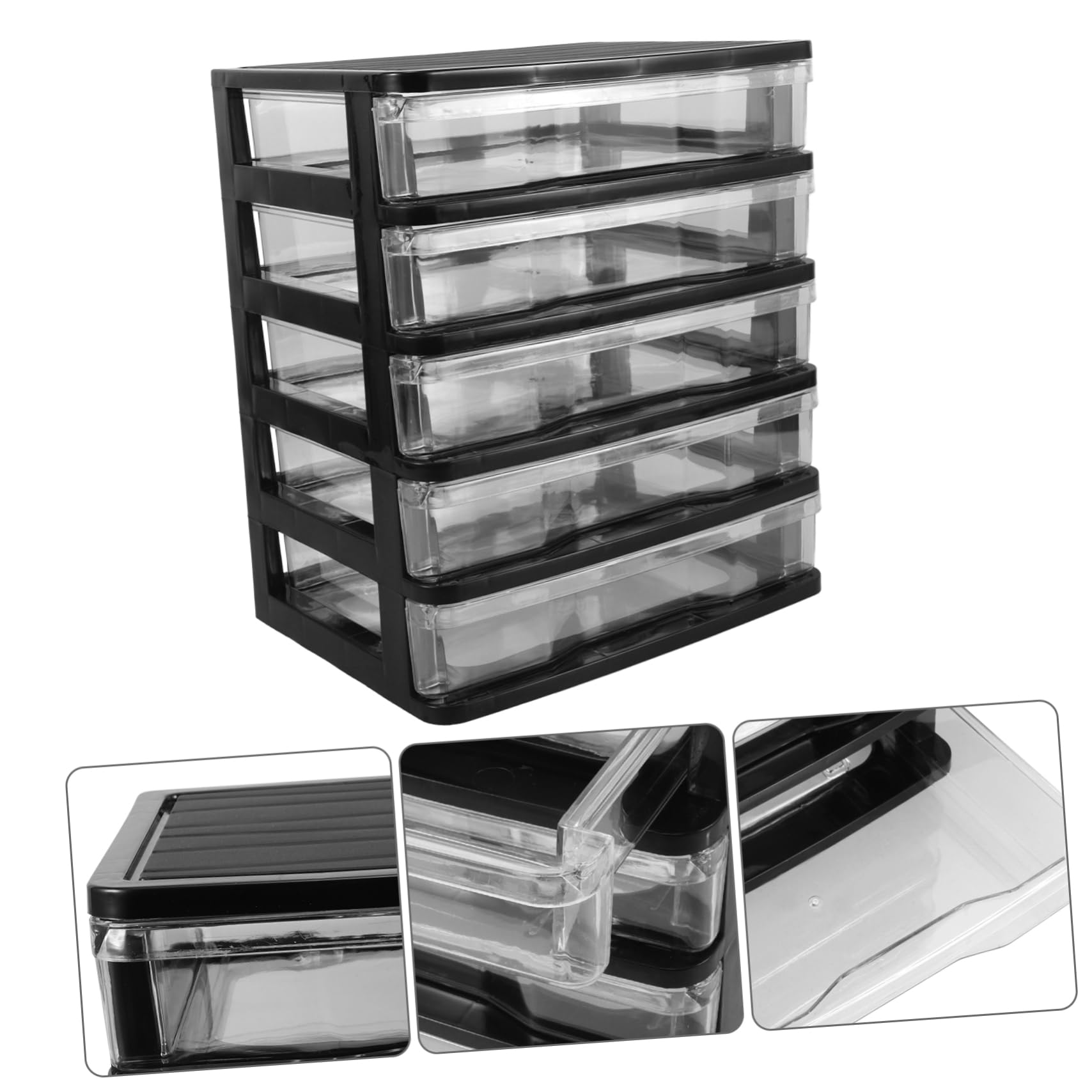 Operitacx Organizador de Escritorio Multicapa Cajones Transparentes Negro