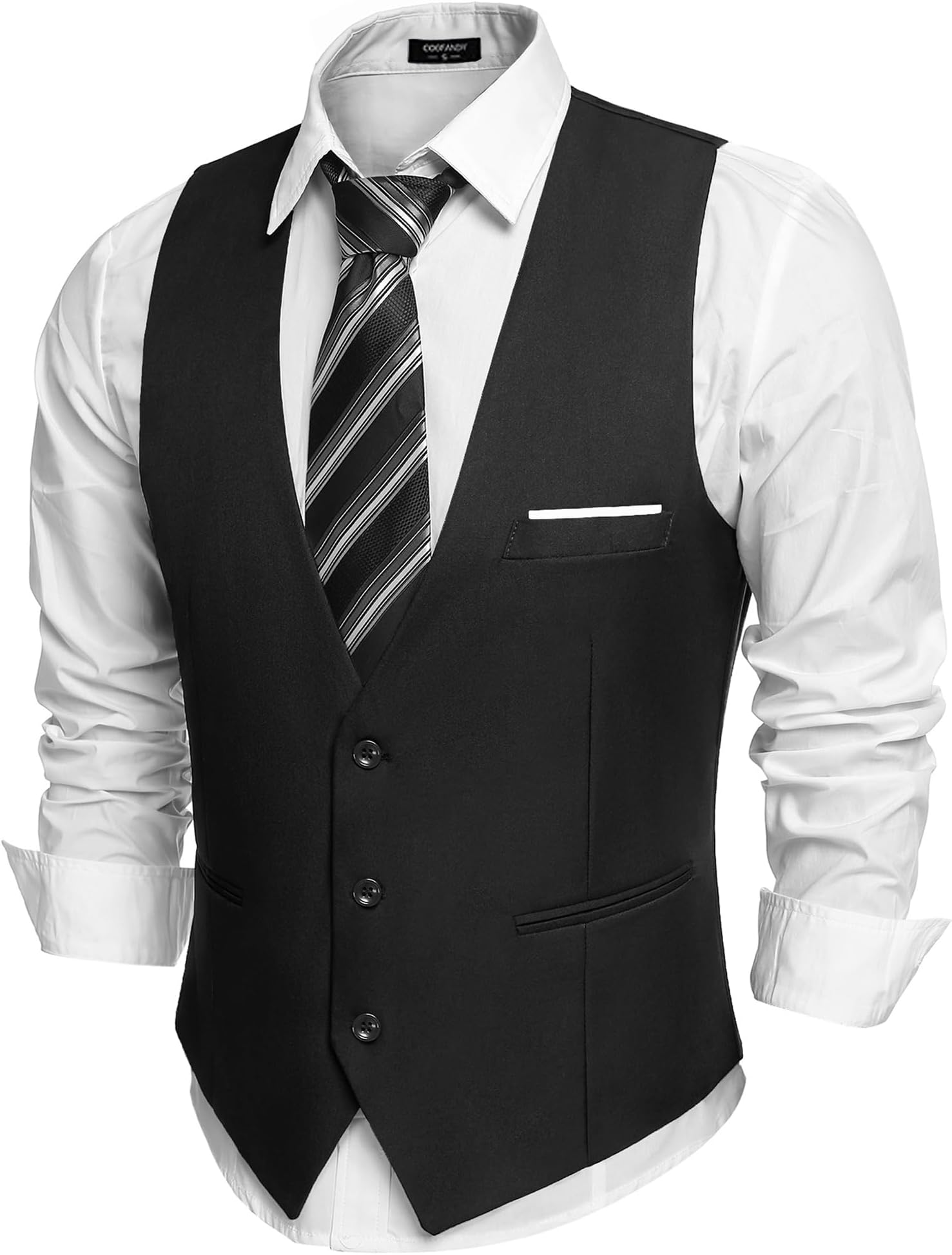 Men's Suit Vest Slim Fit Formal Dress Waistcoat Casual Business Vests for Suit or Tuxedo