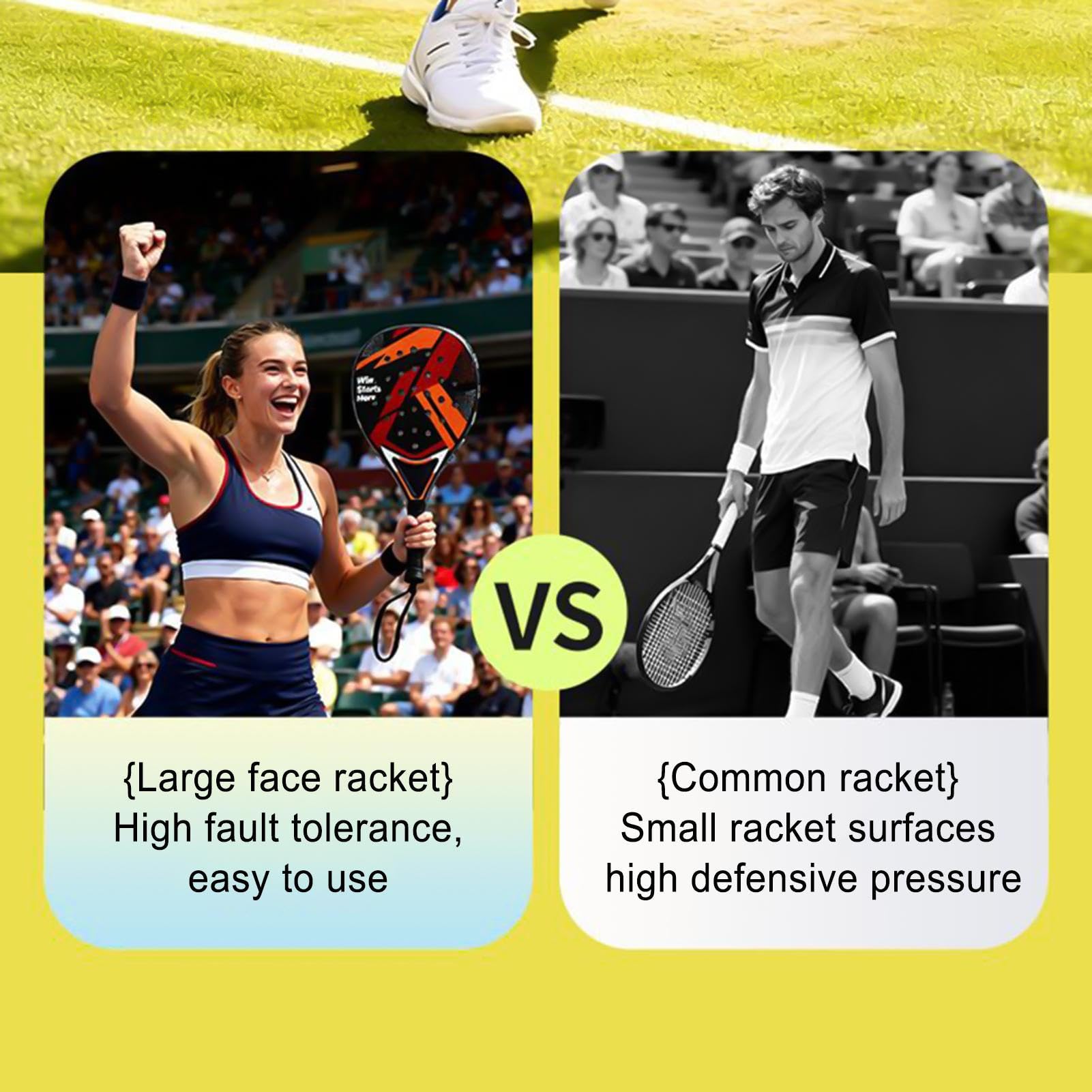 Set De Tennis Équipement Sportif Léger et Antidérapant | Kit Débutant Raquettes Tennis Pour Deux Joueurs pour Femmes Jeunes Plage Intérieur Jardin Entraînement Sport Loisirs