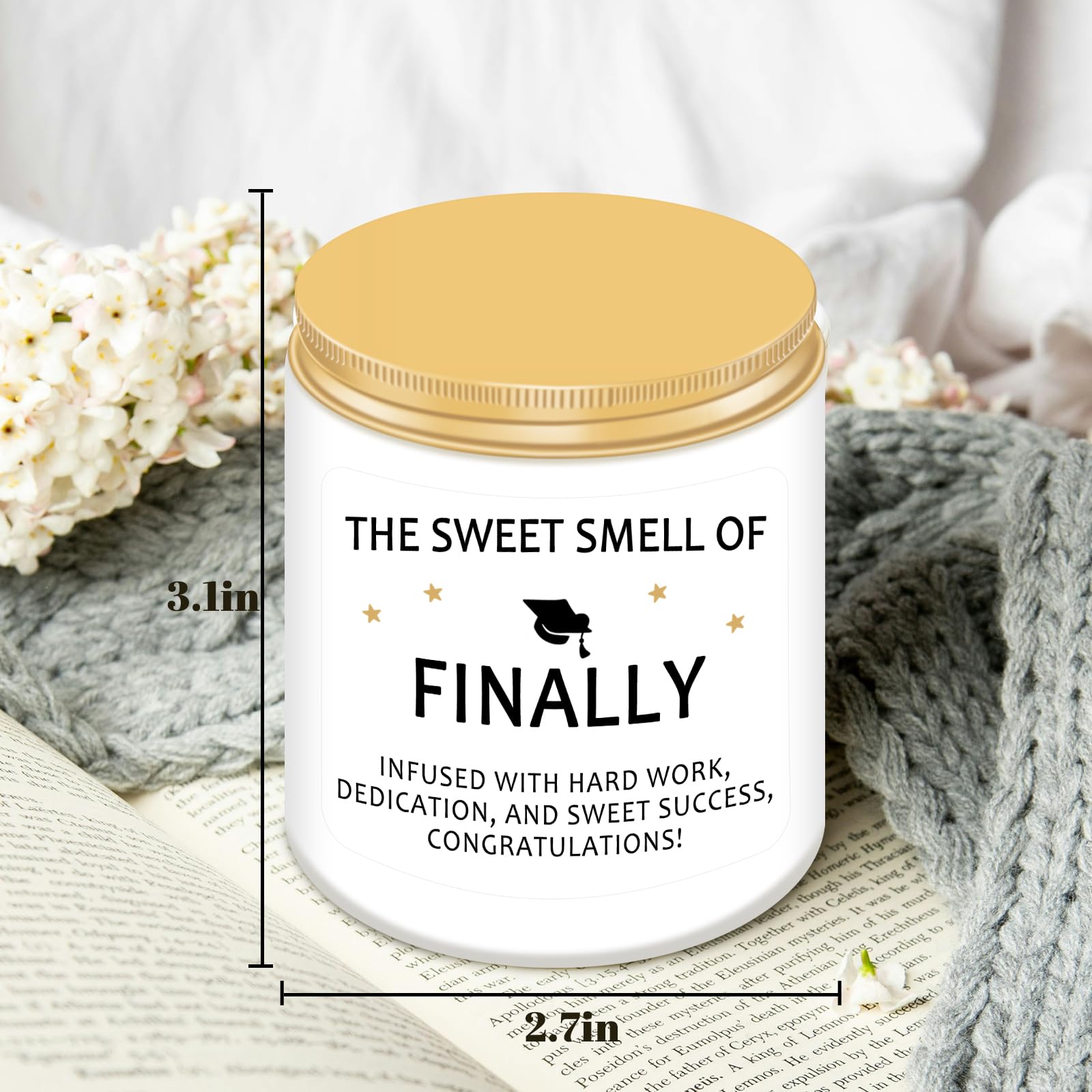 Homsolver Funny Graduation Gift for Her Him, College, High School, Masters Degree, Phd, Nurse Graduation Gifts for Women & Men, Scented Candles
