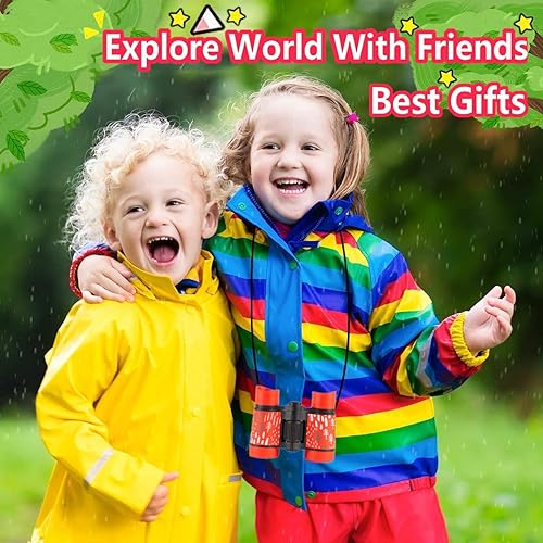 Miniatura 5 de Binoculares para niños y niñas, el mejor regalo para niños de 3 a 12 años, óptica a prueba de golpes, mini juguetes binocuolares compactos,