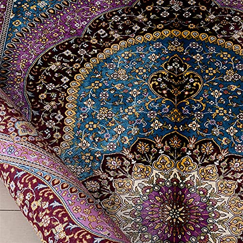 RUG Briljant Royal Red Rug Oriental Silk Area Perzisch tapijt voor de woonkamer Ouzyu (Size : 122x183cm) - Afbeelding 6