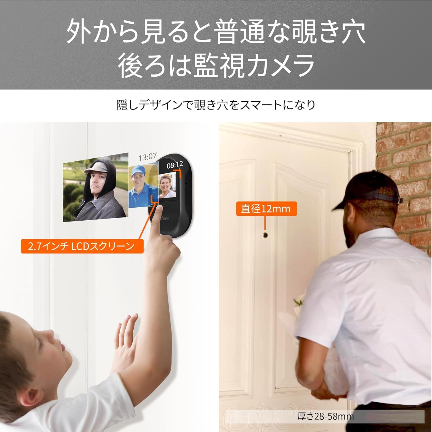 Amazon.co.jp: Brinno ブリンノ Wi-FI搭載 ドアスコープモニター 玄関