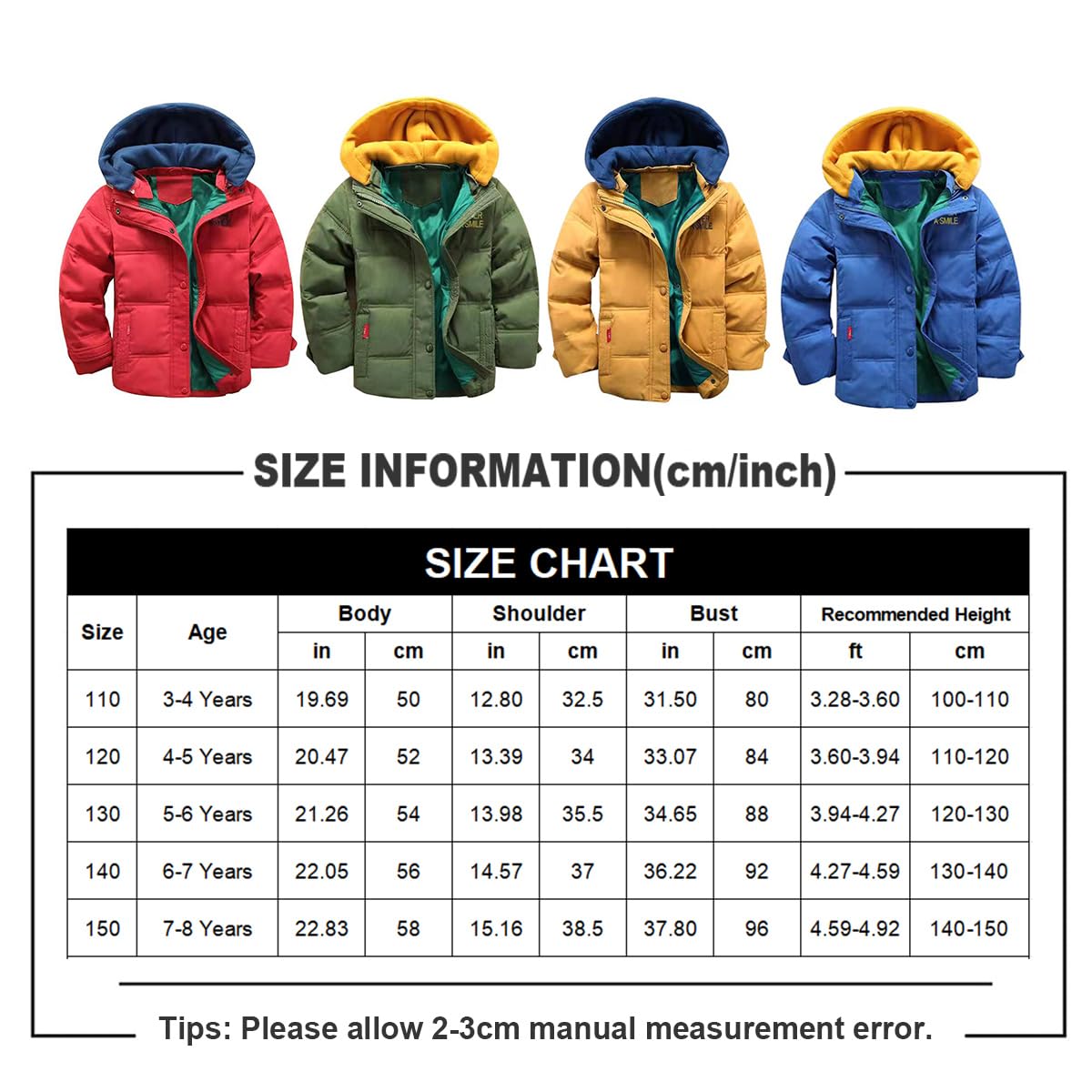 Niños Chaqueta de Plumífero con Capucha Invierno Chaqueta de Abajo Ligero Niños Niñas