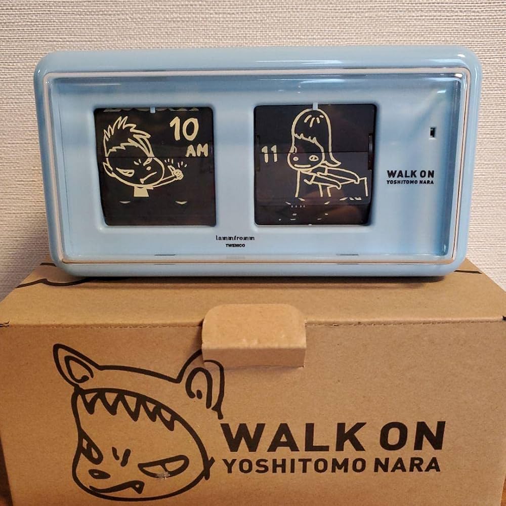 YOSHITOMO NARA パタパタクロック　ブルー　奈良美智　真作 奈良美智 パタパタクロック [WALK ON(ブルー)]｜ラムフロム
