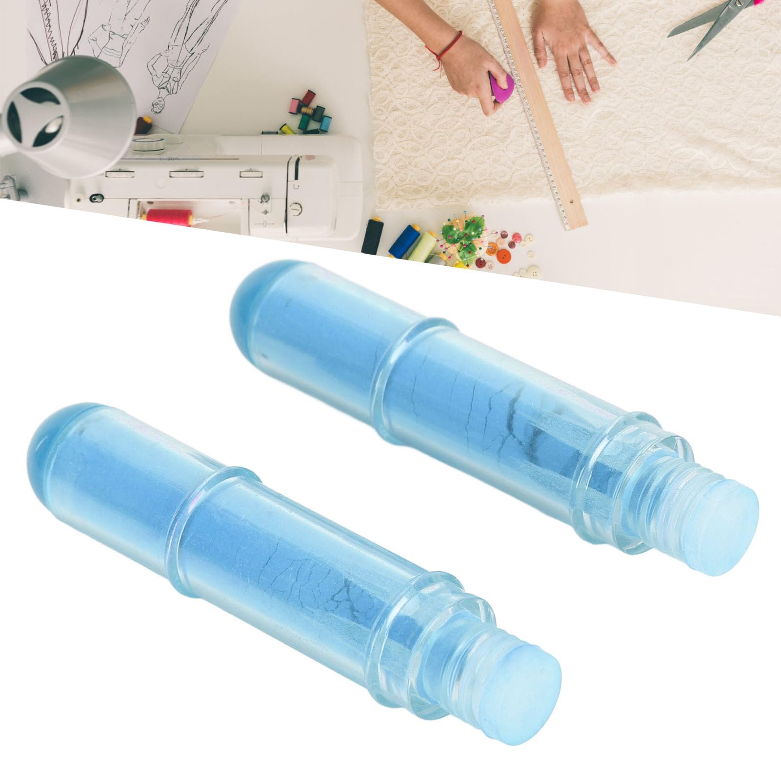 Charge Pour Poudre De Tailleur - 2 Pièces Bleues, Remplacement Craie à Tissu, Marquage Précis Couture - 2