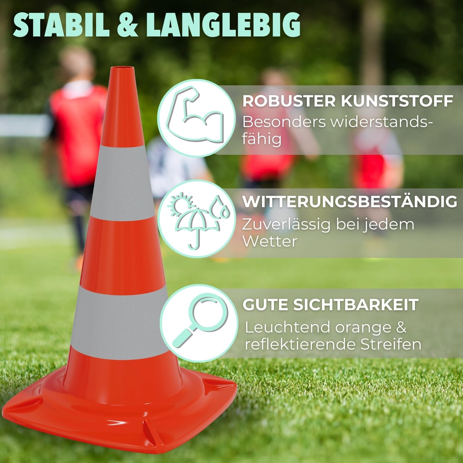 Verkehrspylon Pylon Hütchen Verkehrsleitkegel Warnkegel Markierungskegel Absperrkegel Warnbake Leitpfosten Lübecker Hut Parcours 4 Stück