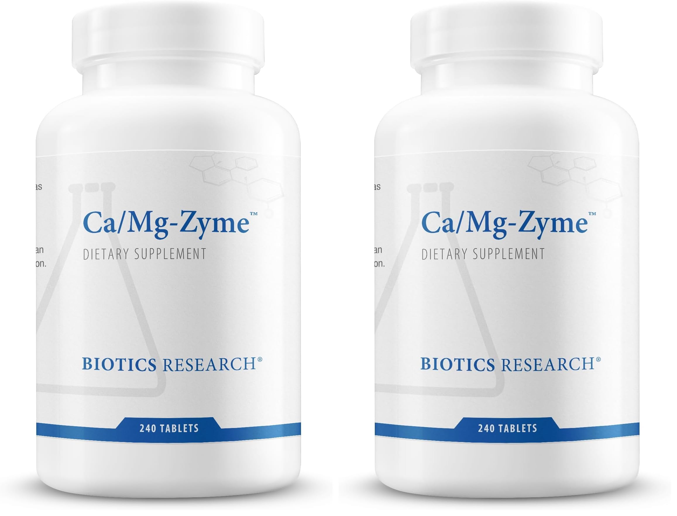 Biotics Research Ca-Mg-Zyme Calcium Magnesium Formula, Highly Absorbable, Bone Support, Muscle Function, Nervous System Health 240T (Pack of 2) 240 Count (Pack of 2)