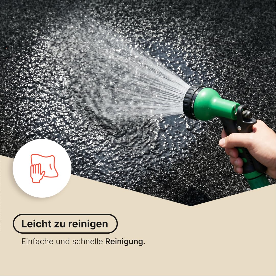 TAPISO Vera Kunstrasen 4 mm – Ultraflach & Pflegeleicht – Anthrazit– UV- & Wetterbeständig – Ideal für Balkon, Terrasse & Eingangsbereich 160 x 400 cm