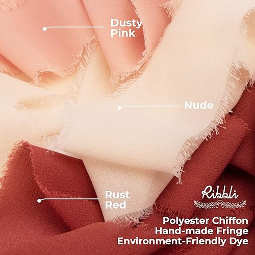 Miniatura 10 de Ribbli Cinta de gasa de 1-12 pulgadas x 20 yardas, hecha a mano, con flecos, de gasa, marfil, cinta crema para invitaciones de boda, envoltura de