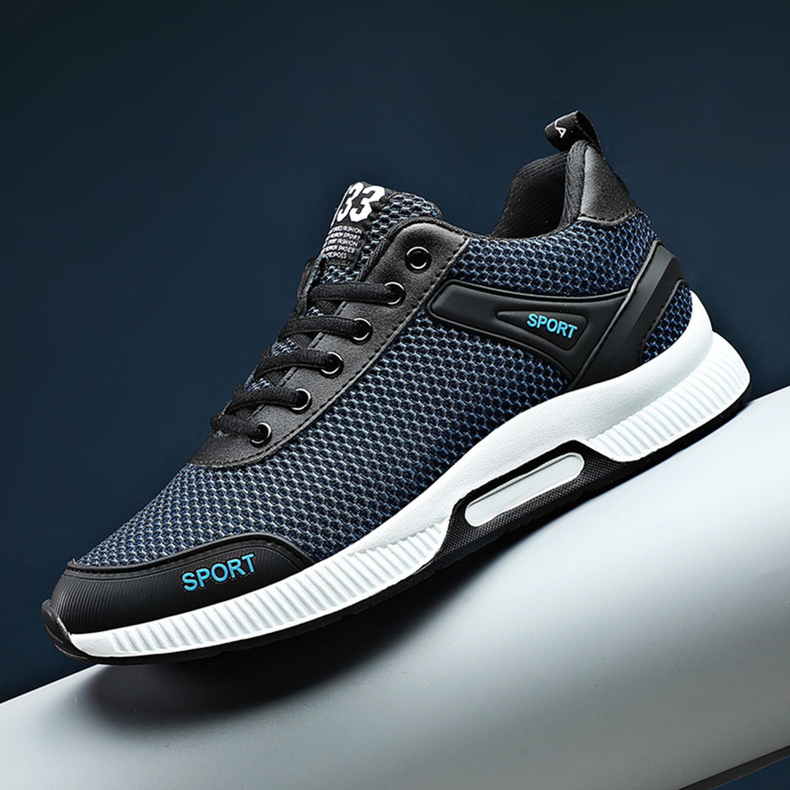 Generisch Zapatillas de correr para hombre con ajuste de altura integrado, material exterior de malla transpirable, diseño de cordones ligeros para un aumento de flotabilidad invisible, zapatos