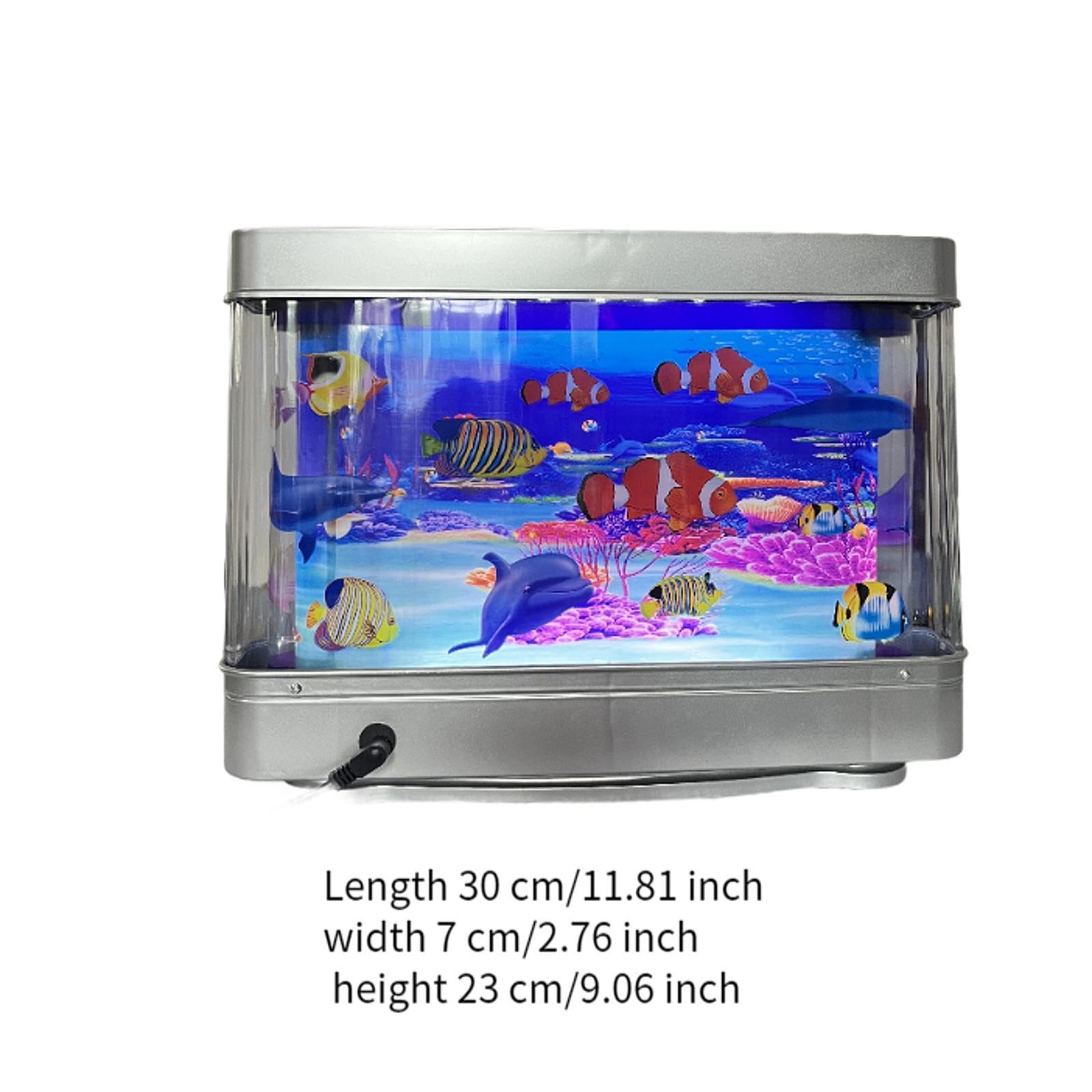 Gralara Acquario finto LED Luce notturna Acquario artificiale per pesci, Imitazione del paesaggio marino, Lampada notturna d'atmosfera Luce ambientale per, Pesce