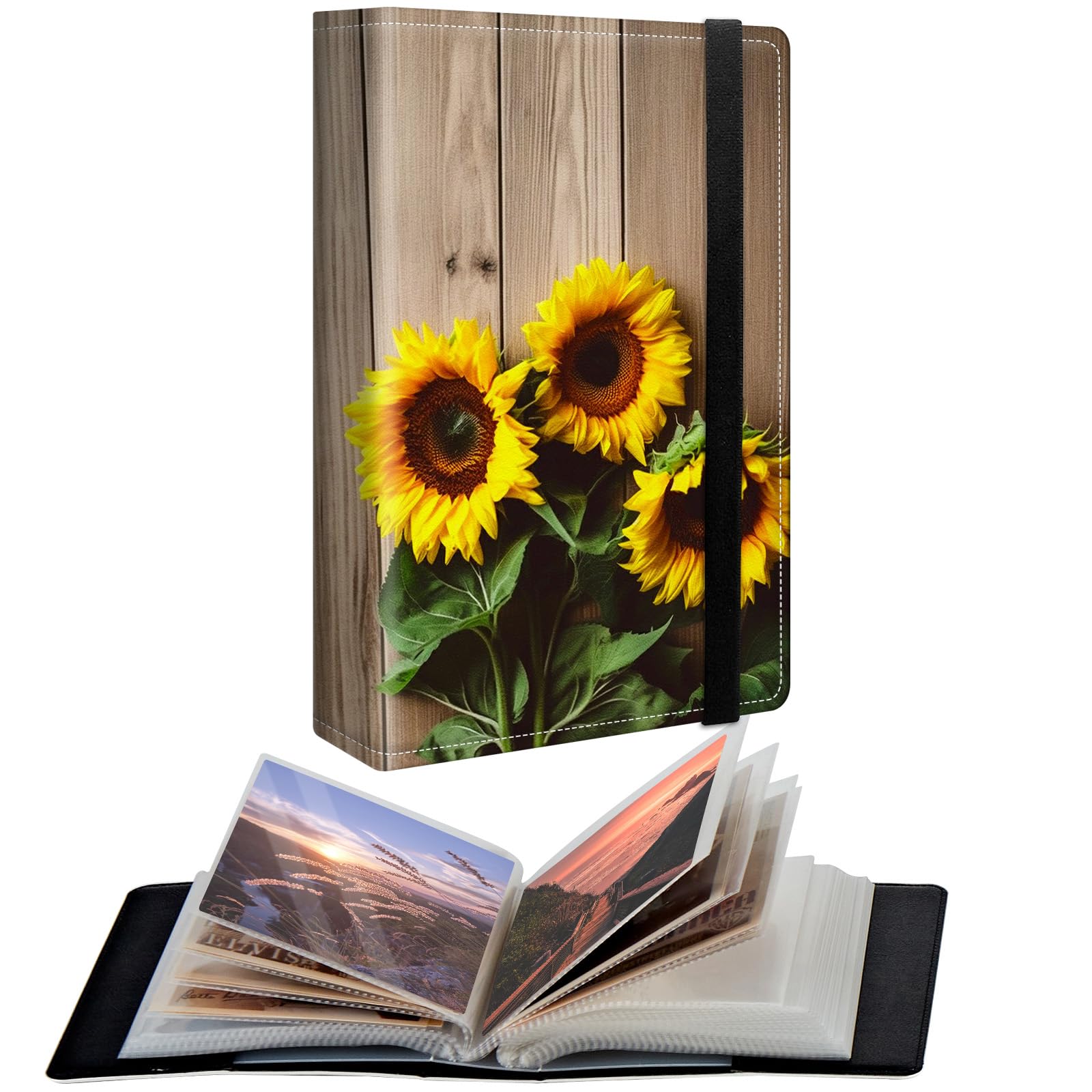 Álbum de fotos pequeño de 4 x 6 pulgadas con bolsillos transparentes para recuerdos de boda