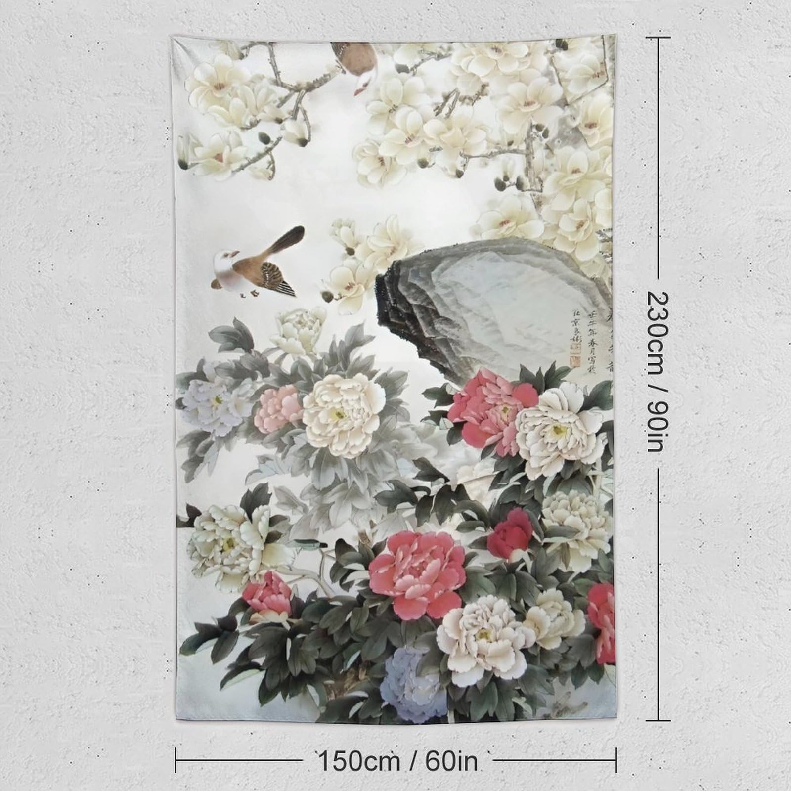 なかさま専用　花のモチーフの抽象画 絵画 インテリア 「風花 ～kazahana～」 冬 玄関 風水 運気