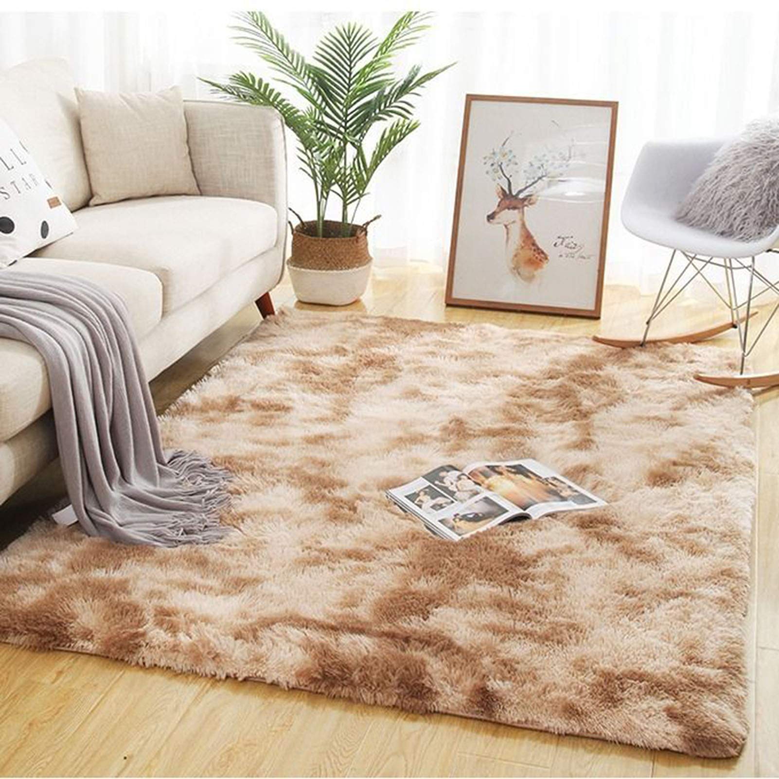 QIAOH Alfombras Salon Grandes 120x200cm, Alfombra Habitacion Juvenil Pelo Corto, Pelo Largo Alfombra Habitación Dormitorio Lavables Comedor Moderna Vivero