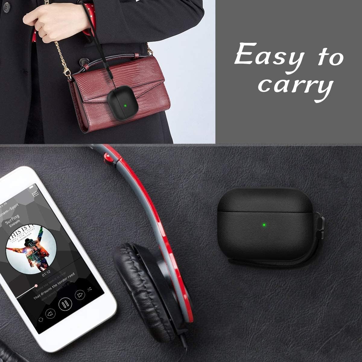 الذكي - جراب جلدي متوافق مع سماعات ايربودز برو الجيل الثاني - ... - view 5