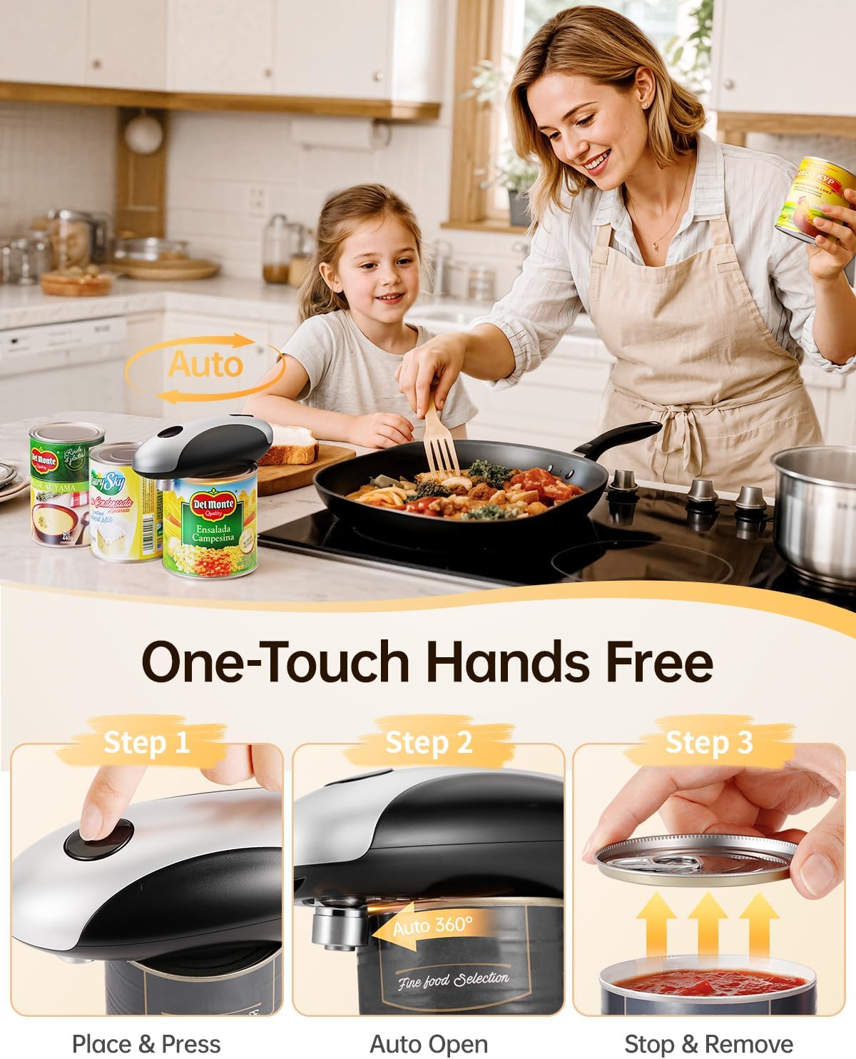 Recharable Electric Can Opener - Smooth Ed, One-Touch Automatic Can