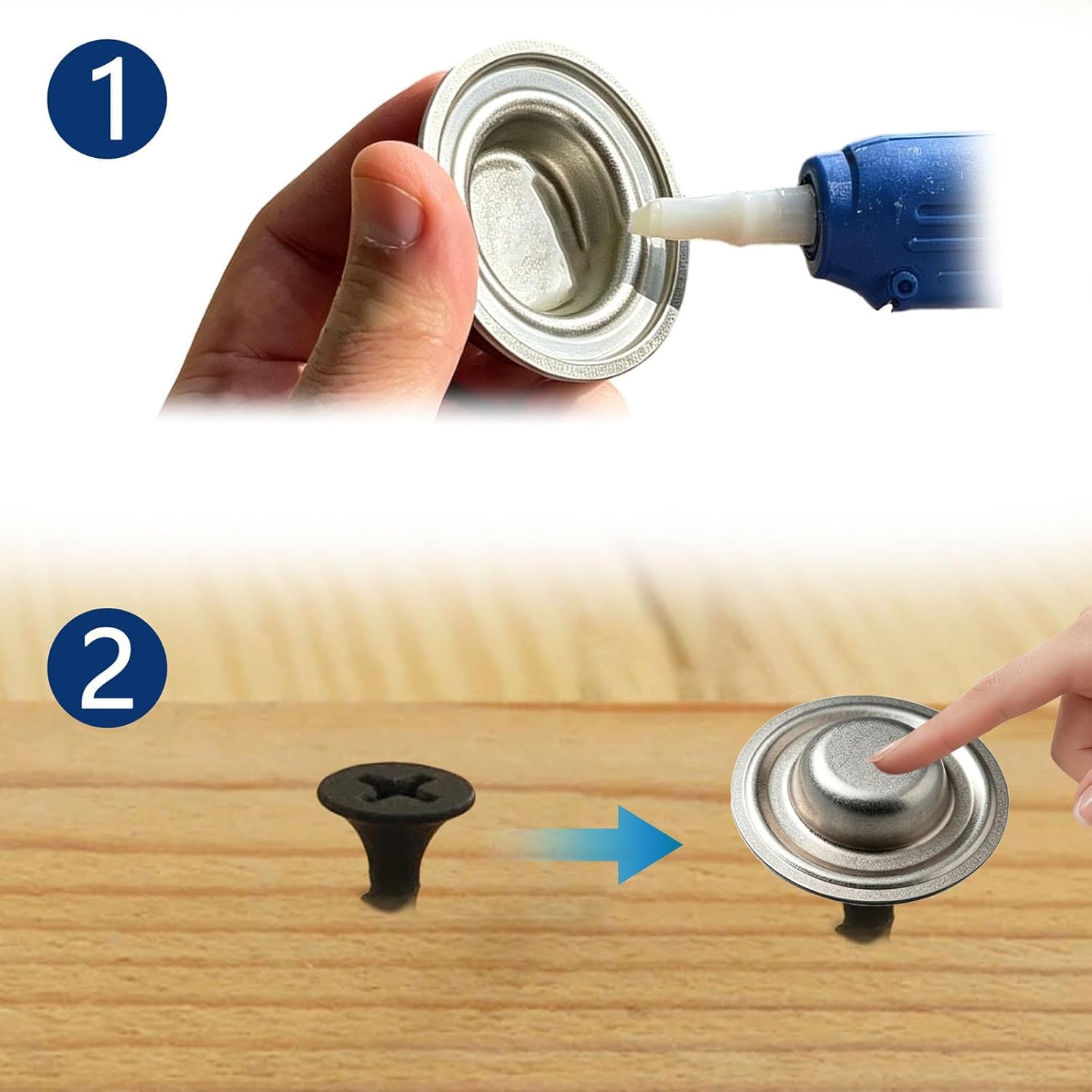 Tapas de tornillo para techo de metal, 100 piezas de tapas de tornillo de metal, tapas de rosca para techos resistentes a la oxidación y al agua, cubren directamente las cabezas de tornillos