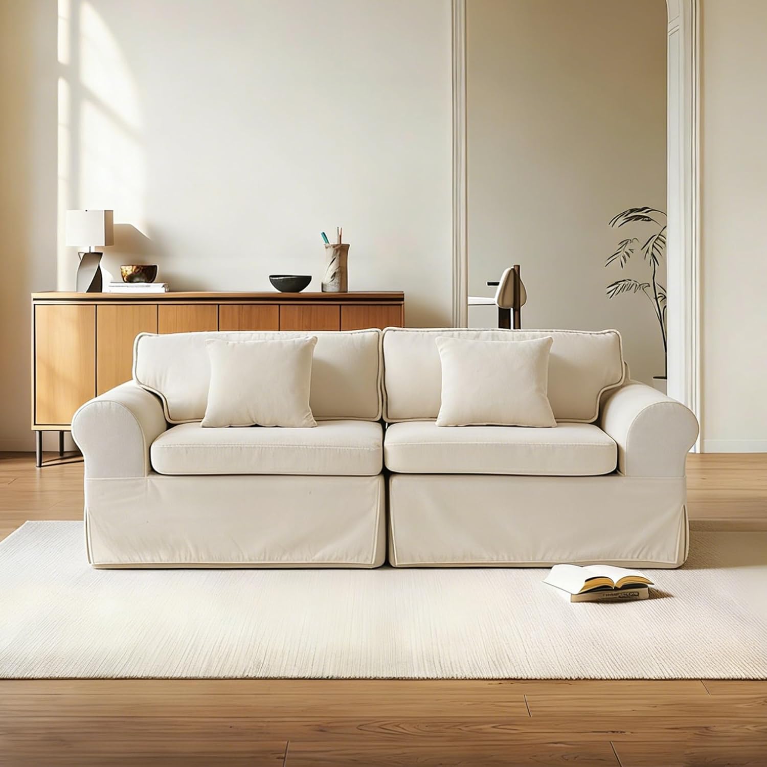 Mistpeople Modern Loveseat Sofa Couch Upholstered Comfy