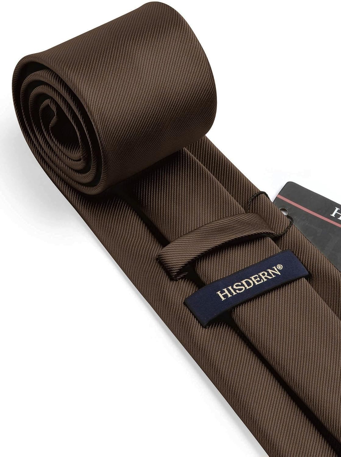 HISDERN Mens Ties Solid Color Wedding Ties and Pocket Square Neckties Clip Sets Business Formal Satin Ties for Men - Image 3