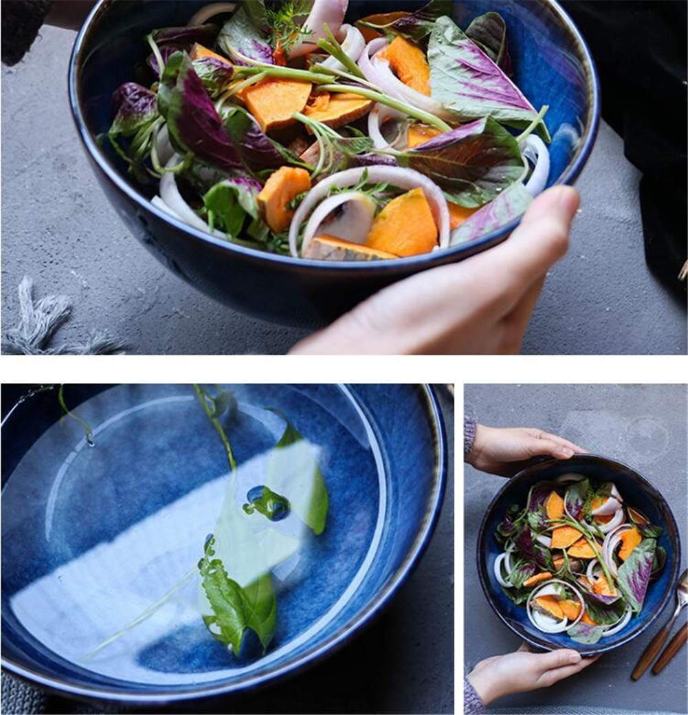 Grand bol japonais en céramique, saladier, bol de mélange de fruits et de soupe de ramen rétro, plat de service en céramique pour les fêtes, bols de nourriture, bols de céréales et de nouilles