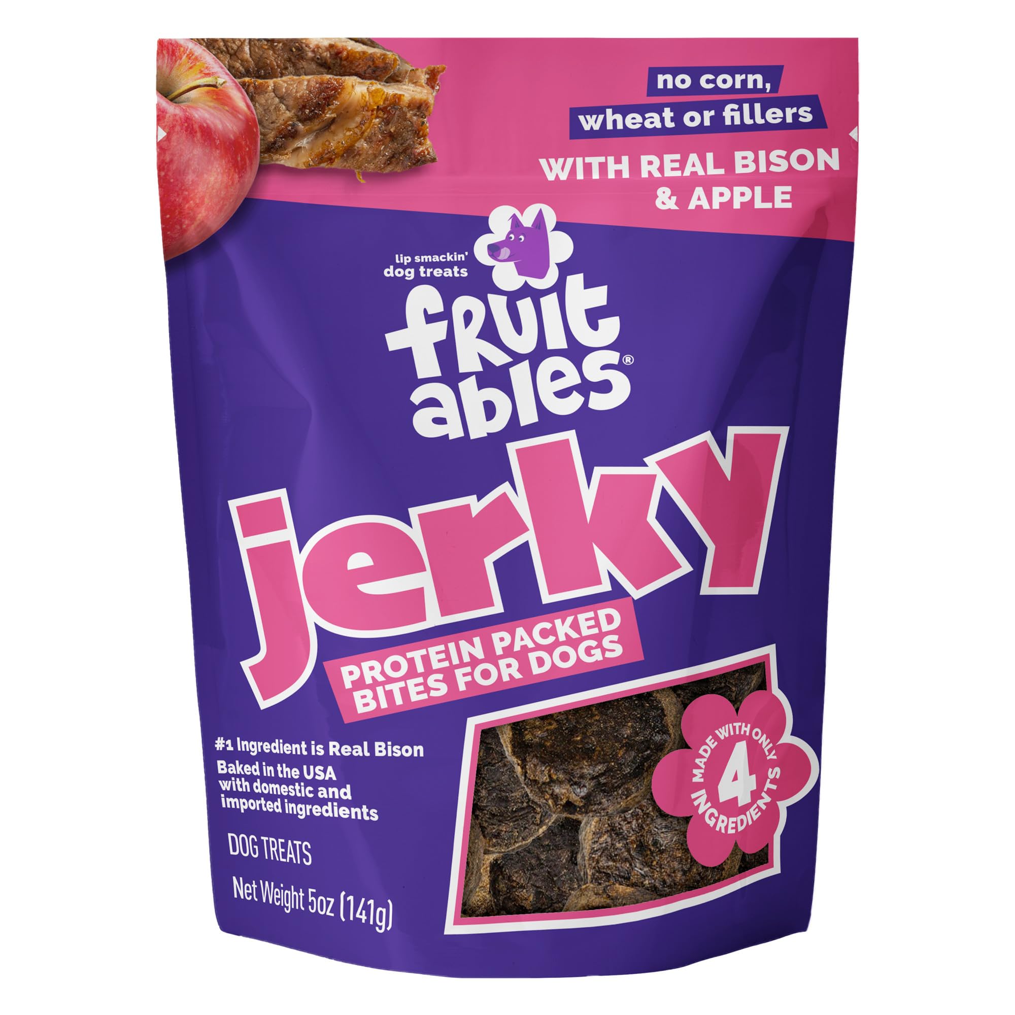 Fruitables Whole Jerky Bites Grilled Bison and Apple