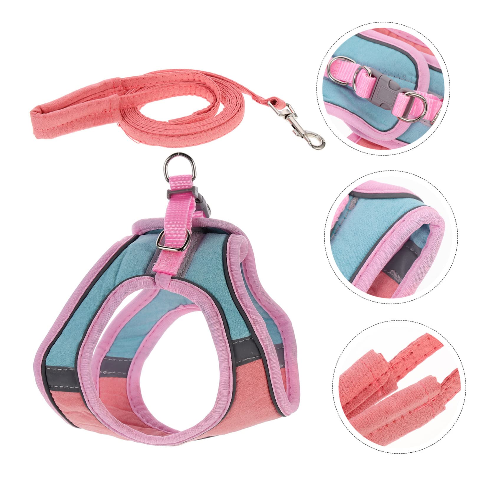 Happyyami 3sätze Reflektierendes Katzengeschirr Mit Leine Einstellbares Atmungsaktives Mesh-Design Für Sicheres Spazierengehen Mit Ihrem Kätzchen Für Outdoor-aktivitäten Leicht Und
