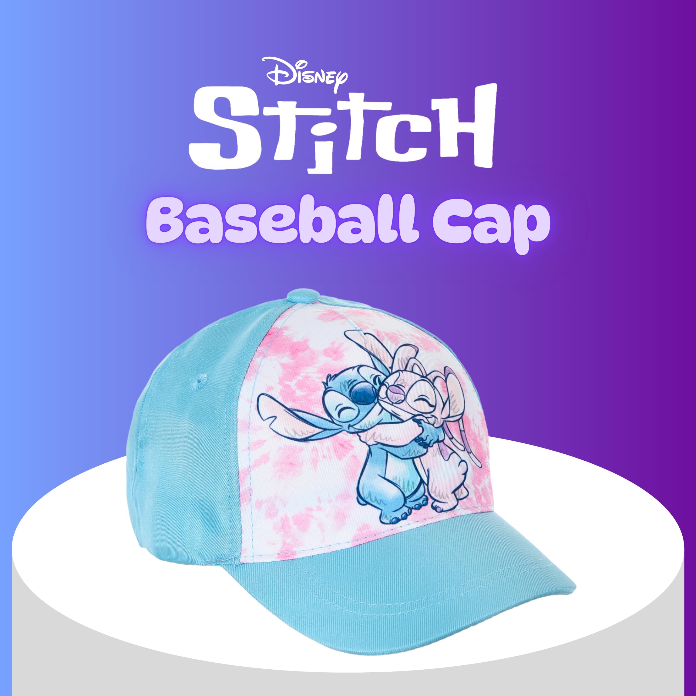 Disney Stitch y Angel Gorro para Niñas, Gorra de Beisbol de Verano Infantil, Regalo para Niñas