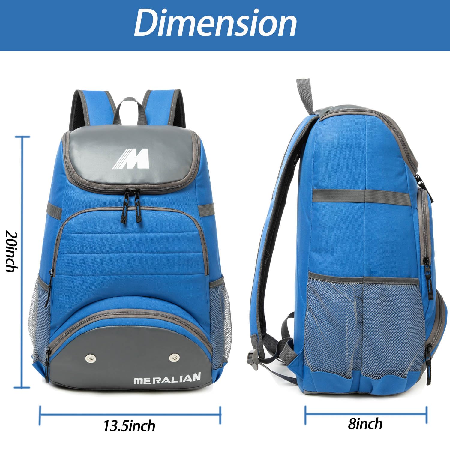 MERALIAN Sac à dos de baseball avec compartiment à