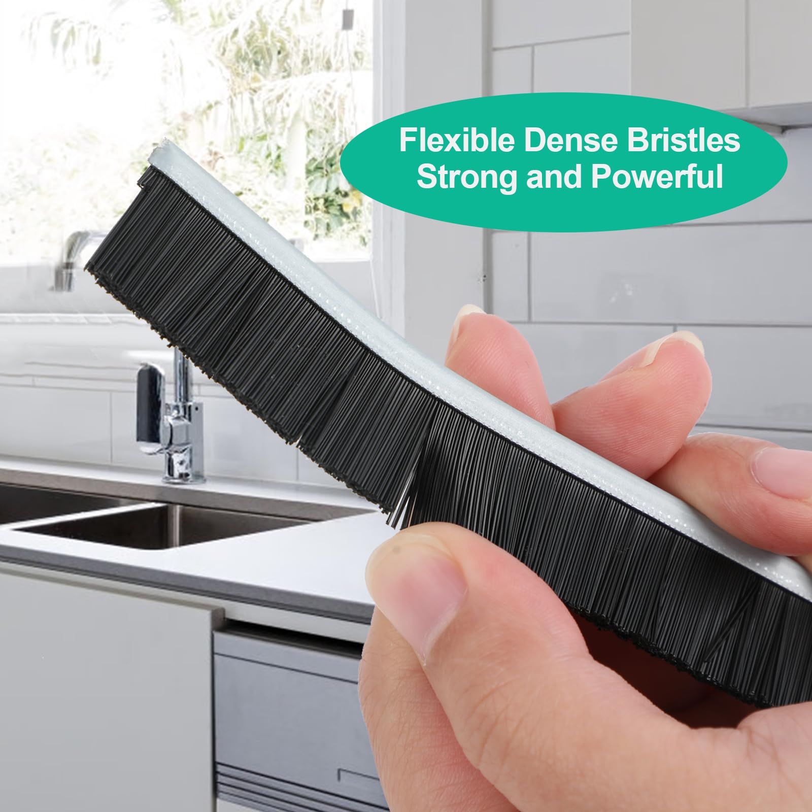 3 Spazzole Per Pulizia Fessure E 2 Panni: Set Con Setole Dure, Ideale Per Doccia, Cucina, Piastrelle E Finestre. Manico Ergonomico.