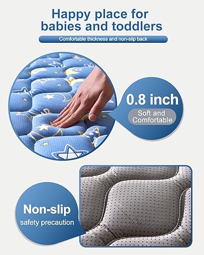 Miniatura 4 de Tapete de juego de espuma prémium inodoro de 71 x 59 pulgadas, tapete de juego extra grande para bebés, niños pequeños, bebés, tapete suave y grueso