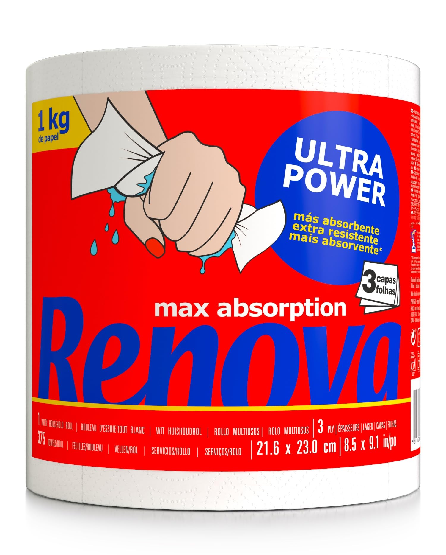 RENOVA - Gigarrollo de Cocina, 6 kilogramos, Color Blanco