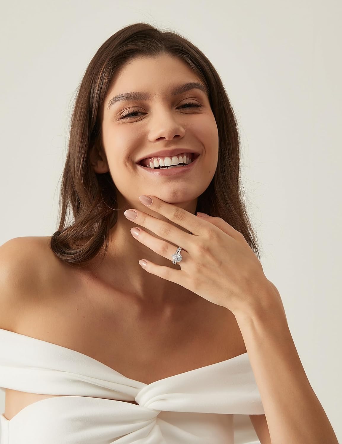EAMTI 1.5CT 925 Sterling Silver Bridal Ring Sets 14K Gold Plated Teardrop CZ Engagement Vintage Pear Promise Rings Marquise Wedding Bands for Women Size 3-11
