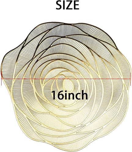 Miniatura 3 de Juego de 8 manteles individuales con sello dorado dorado de 16 x 16 pulgadas, manteles individuales lavables de vinilo prensado rosa para decoración