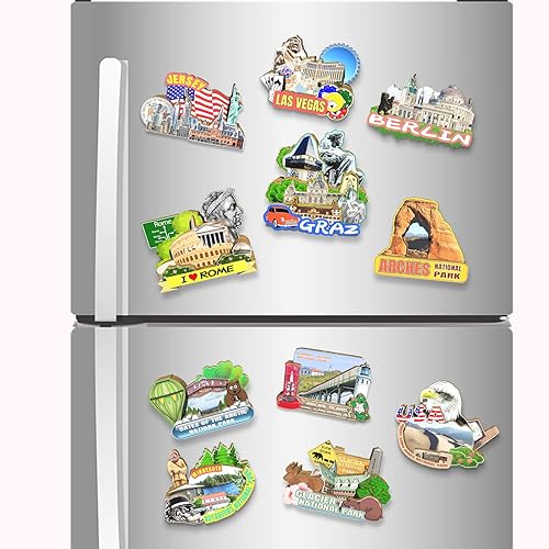 Miniatura 4 de Imán de Austria Graz para nevera, diseño de madera en 3D, monumentos coleccionables, decoración hecha a mano