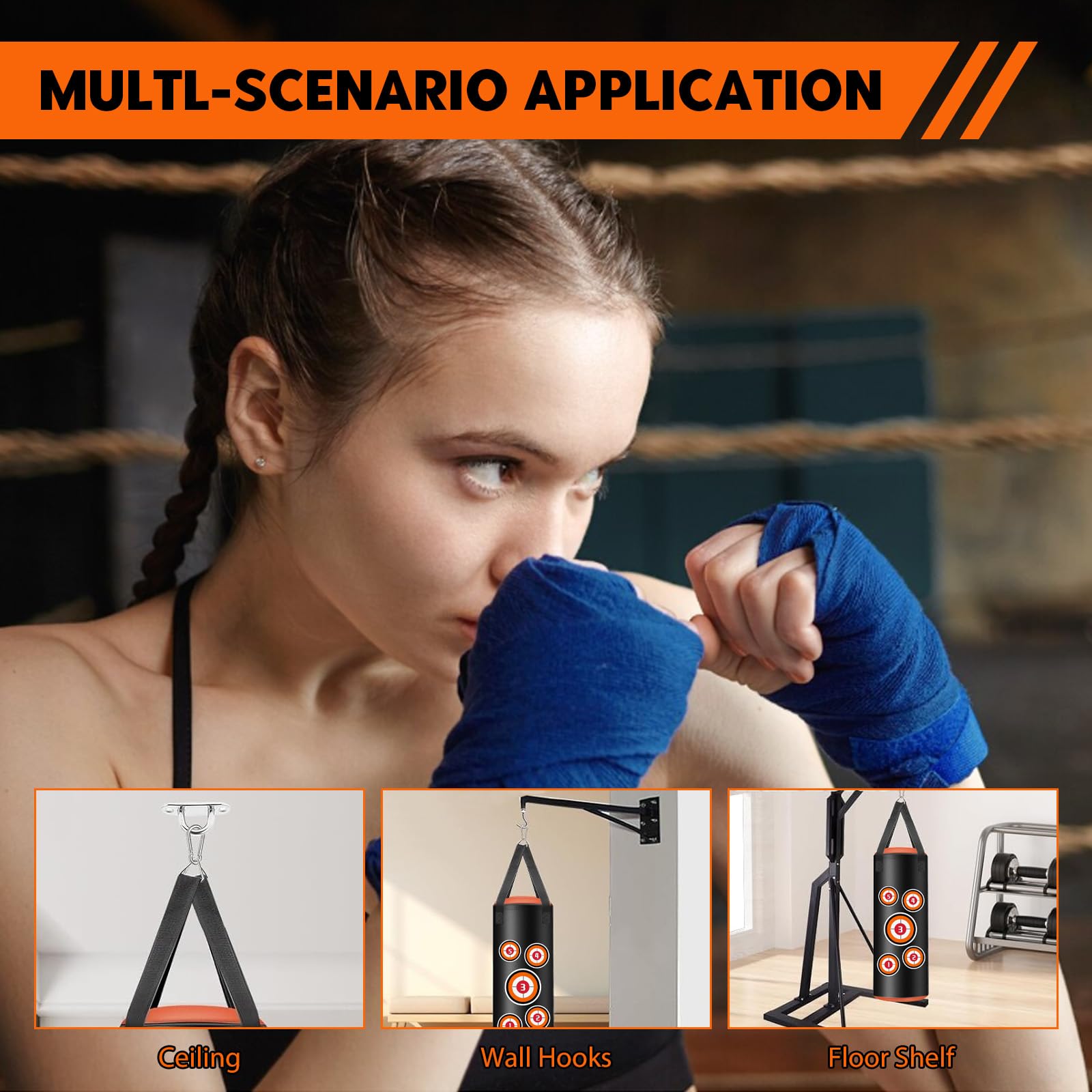 Saco de Boxeo Colgante para Niños, 60cm Sin Relleno Juego Colgante con Guantes, Cadenas y Ganchos de Fijación, Saco de Boxeo de Piel de Microfibra para Entrenamiento Kickboxing Fitness Niños Workout